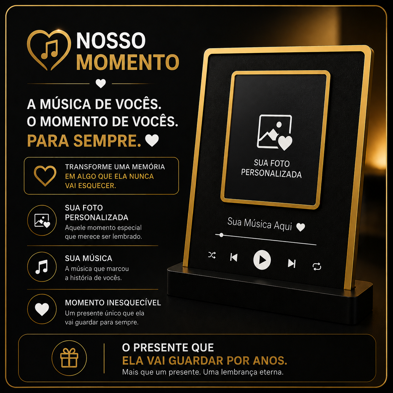 Placa Nosso Momento — banner do produto